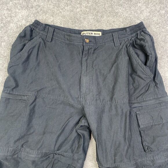 Outer Rim Convertible Cargo Pants Blue Size 38 Elastic Waist EDC Outdoor Work - Picture 2 of 11